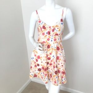 Express Cream Floral Print Dress